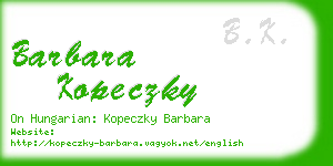barbara kopeczky business card